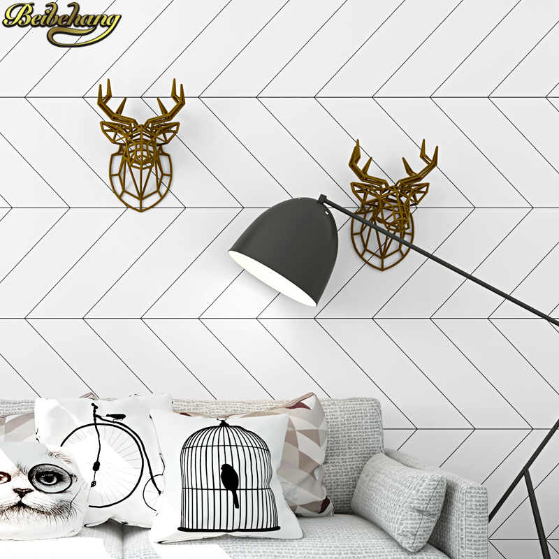 Home Improvement Stores - Beibehang Scandinavische stijl zwart wit geruit